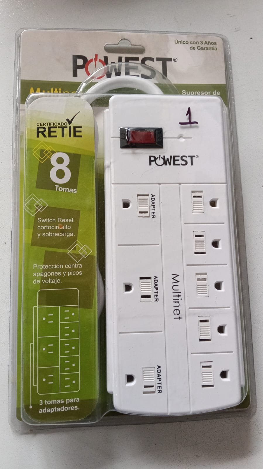 Multitoma Powest de 8 puertos