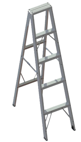 Escalera en aluminio plateado 01937