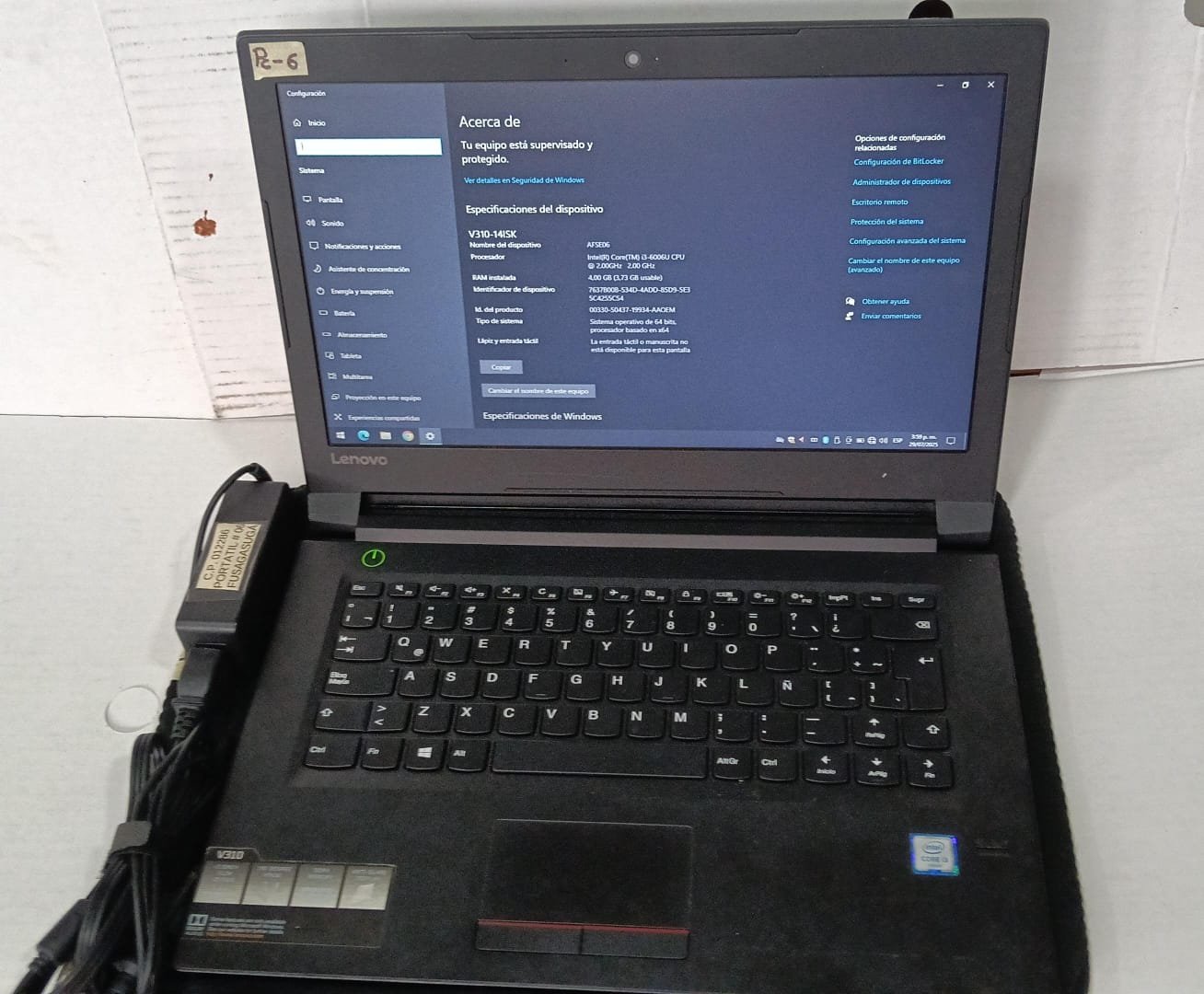 PC6 PORTATIL LENOVO V310-14ISK P12286