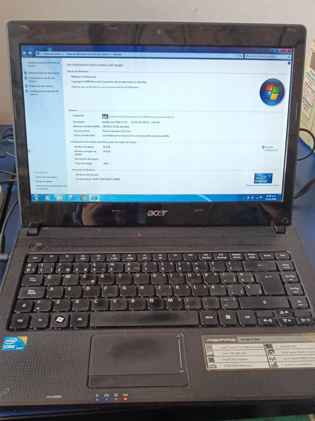PORTATIN ACER ASPIRE 4738-7194 02587