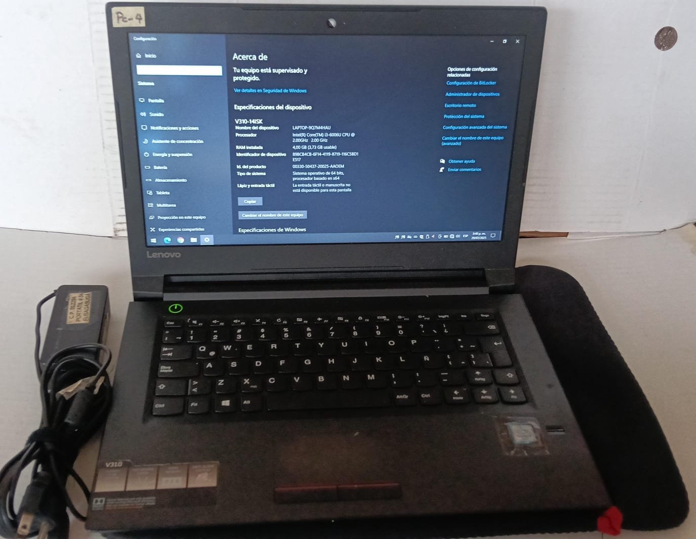 PC4 PORTATIL LENOVO V310-14ISK P12284